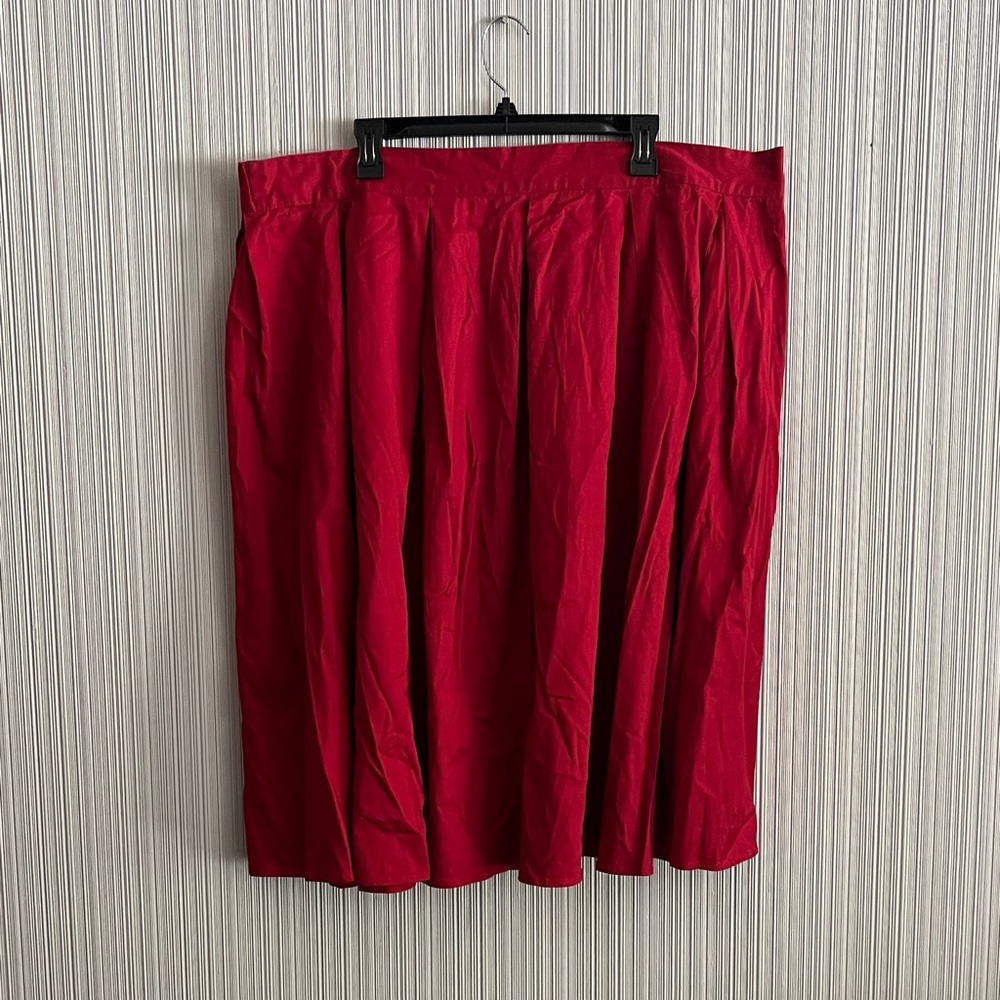 Eloquii Red Pleated Circle Skirt